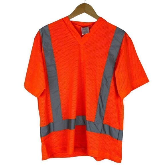 Forcefield protective Clothing Orange Mesh HI VIS V Neck T Shirt US S - Picture 1 of 6